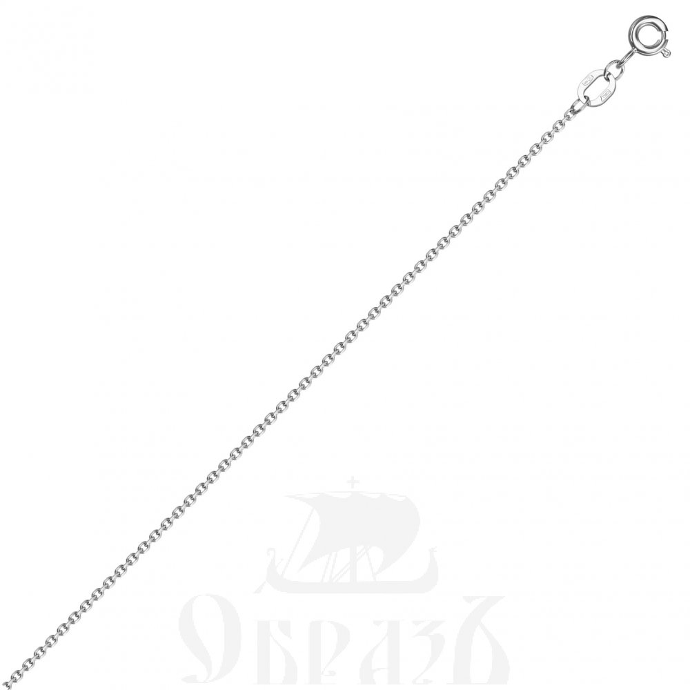 цепь плетение "кобра" серебро 925 пробы с родиевым покрытием (арт. нц 22-053-3 d0,35)