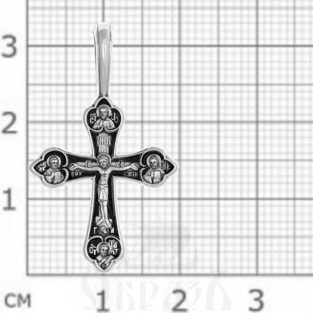 крест «распятие. святые евангелисты. икона богородицы «боголюбская», серебро 925 проба (арт. 101.527)
